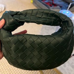 Woven leather clutch